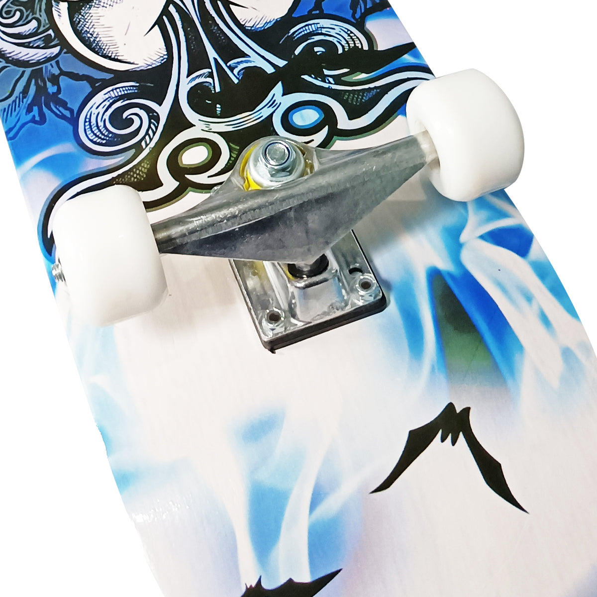 Skateboard Ozbozz 31" Maple Mad Skull - Planche En érable, Design Blanc Et Noir - Neuf En Boîte UK