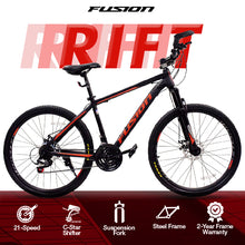 Load image into Gallery viewer, Fusion Rift Steel MTB 26"/27.5"-Matte Black/Red