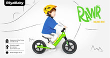 Load image into Gallery viewer, RoyalBaby RAWR Magnesium No Pedal Walking Balance Bike 12&quot;(RB-B5)-Green