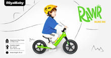 Load image into Gallery viewer, RoyalBaby RAWR Magnesium No Pedal Walking Balance Bike 12"(RB-B5)-Green