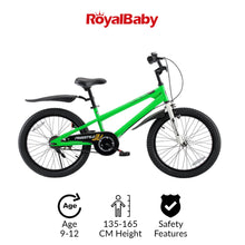 Load image into Gallery viewer, RoyalBaby Kids Bike 20" Green for 8-12 Years Old BMX Freestyle