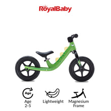 Load image into Gallery viewer, RoyalBaby RAWR Magnesium No Pedal Walking Balance Bike 12&quot;(RB-B5)-Green
