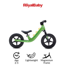 Load image into Gallery viewer, RoyalBaby RAWR Magnesium No Pedal Walking Balance Bike 12"(RB-B5)-Green