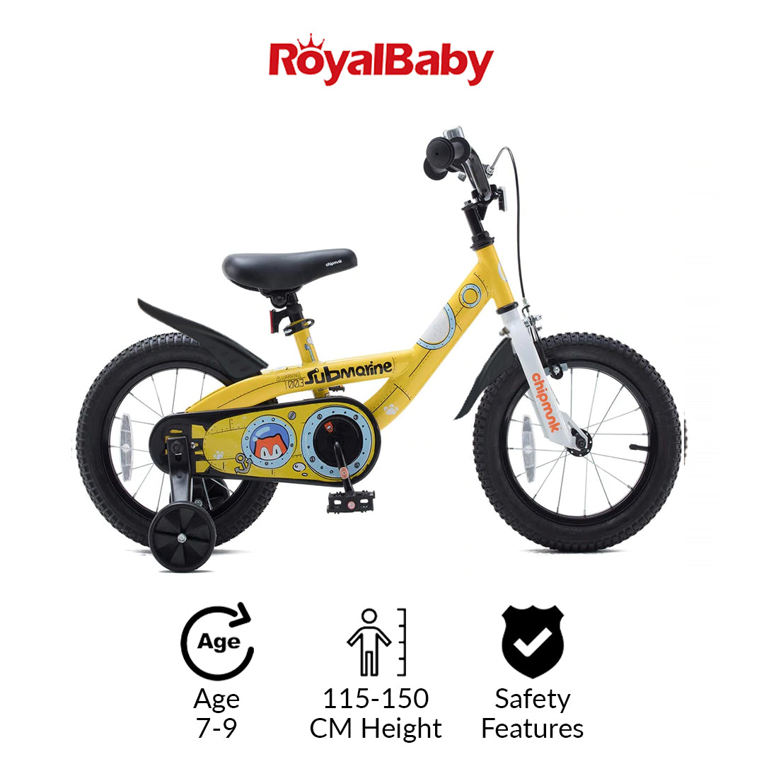 RoyalBaby Chipmunk Submarine 18" Kids Bike (CM18-4) -Yellow – RoyalBaby ...