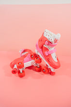 Load image into Gallery viewer, Squad Skates x Hello Kitty Rave Quad Adjustable Skate for Kids (S/M/L) EU31 to EU42 -Red/Pink