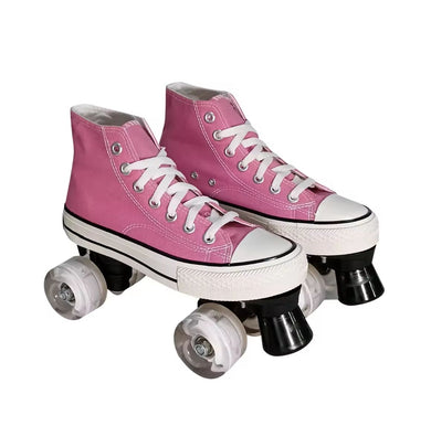 Squad Skates Canvas Sneaker Skates Chucks Roller Skate for Men Women (E033) EU37 to EU39 in Lt. Pink