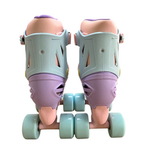 Load image into Gallery viewer, Squad Skates Rave Adjustable Quad Skates for Kids (S/EU31-EU34 to L/EU39-EU42)-P.Blue/Purple/Pink