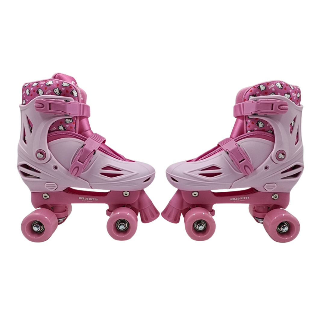 Squad Skates x Hello Kitty Quad Adjustable Skate for Kids (S/M/L) EU31 to EU42 -Lt. Pink/Pink