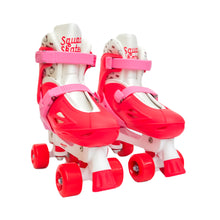 Load image into Gallery viewer, Squad Skates x Hello Kitty Rave Quad Adjustable Skate for Kids (S/M/L) EU31 to EU42 -Red/Pink