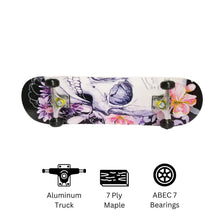 Load image into Gallery viewer, Chaser 31&quot; Wooden Maple Skateboard(6120)-Floral Skull