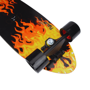 Chaser 28" Wooden Maple Skateboard (E076) -Flaming Skull