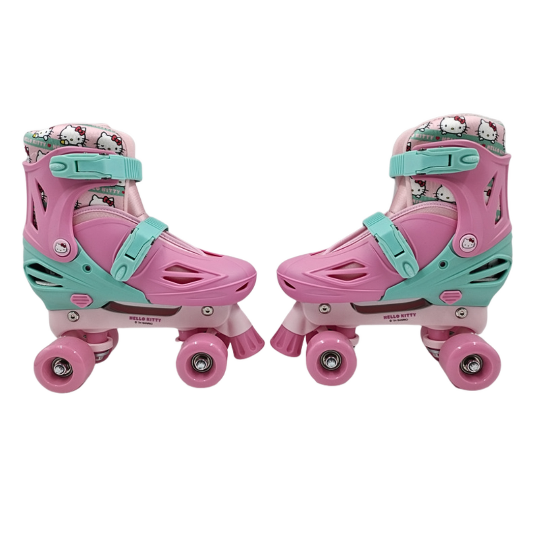Squad Skates x Hello Kitty Quad Adjustable Skate for Kids (S/M/L) EU31 to EU42 -Mint/Pink