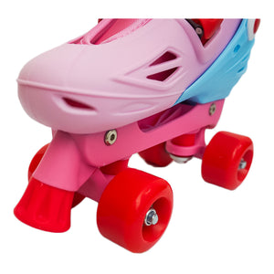 Squad Skates x Hello Kitty Rave Quad Adjustable Skate for Kids (S/M/L) EU31 to EU42 -Lt. Pink/Lt. Blue