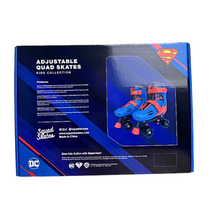 Load image into Gallery viewer, Squad Skates x Superman DC Adjustable Roller Skates for Kids Quad Skates (S/M/L) EU31 to EU42 Blue/Red
