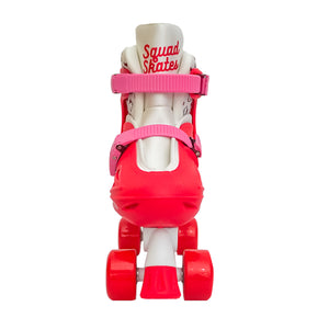 Squad Skates x Hello Kitty Rave Quad Adjustable Skate for Kids (S/M/L) EU31 to EU42 -Red/Pink