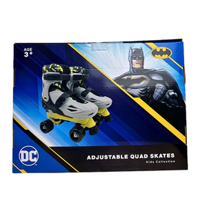Squad Skates x Batman DC Adjustable Roller Skates for Kids Quad Skates (S/M/L) EU31 to EU42 Black/Gray
