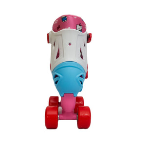 Squad Skates x Hello Kitty Rave Quad Adjustable Skate for Kids (S/M/L) EU31 to EU42 -Lt. Pink/Lt. Blue