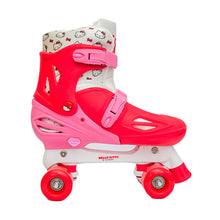 Load image into Gallery viewer, Squad Skates x Hello Kitty Rave Quad Adjustable Skate for Kids (S/M/L) EU31 to EU42 -Red/Pink