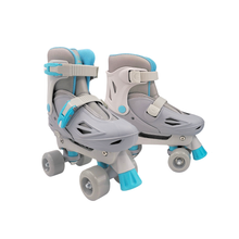 Load image into Gallery viewer, Squad Skates Rave Adjustable Quad Skates for Kids (S/EU31-EU34 to L/EU39-EU42)- Glacier Blue
