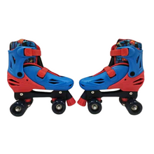 Load image into Gallery viewer, Squad Skates x Superman DC Adjustable Roller Skates for Kids Quad Skates (S/M/L) EU31 to EU42 Blue/Red