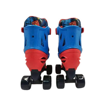 Load image into Gallery viewer, Squad Skates x Superman DC Adjustable Roller Skates for Kids Quad Skates (S/M/L) EU31 to EU42 Blue/Red