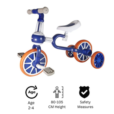 Chaser 3 in 1 Trike Bike for Toddlers 18 Months to 4 Years Old (HD-100B)-Navy Blue/White