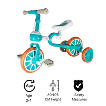 Load image into Gallery viewer, Chaser 3 in 1 Trike Bike for Toddlers 18 Months to 4 Years Old (HD-100B)-Teal/White