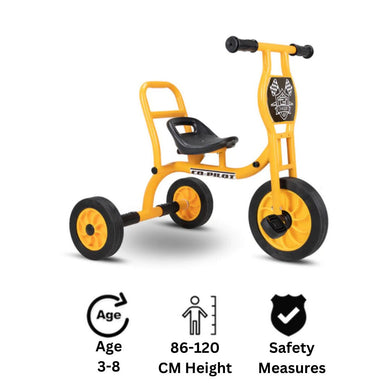 Chaser Bike with Sidecar for Kids 1 in 1 Co-Pilot Trike(E065-HQBB-5189)-Yellow