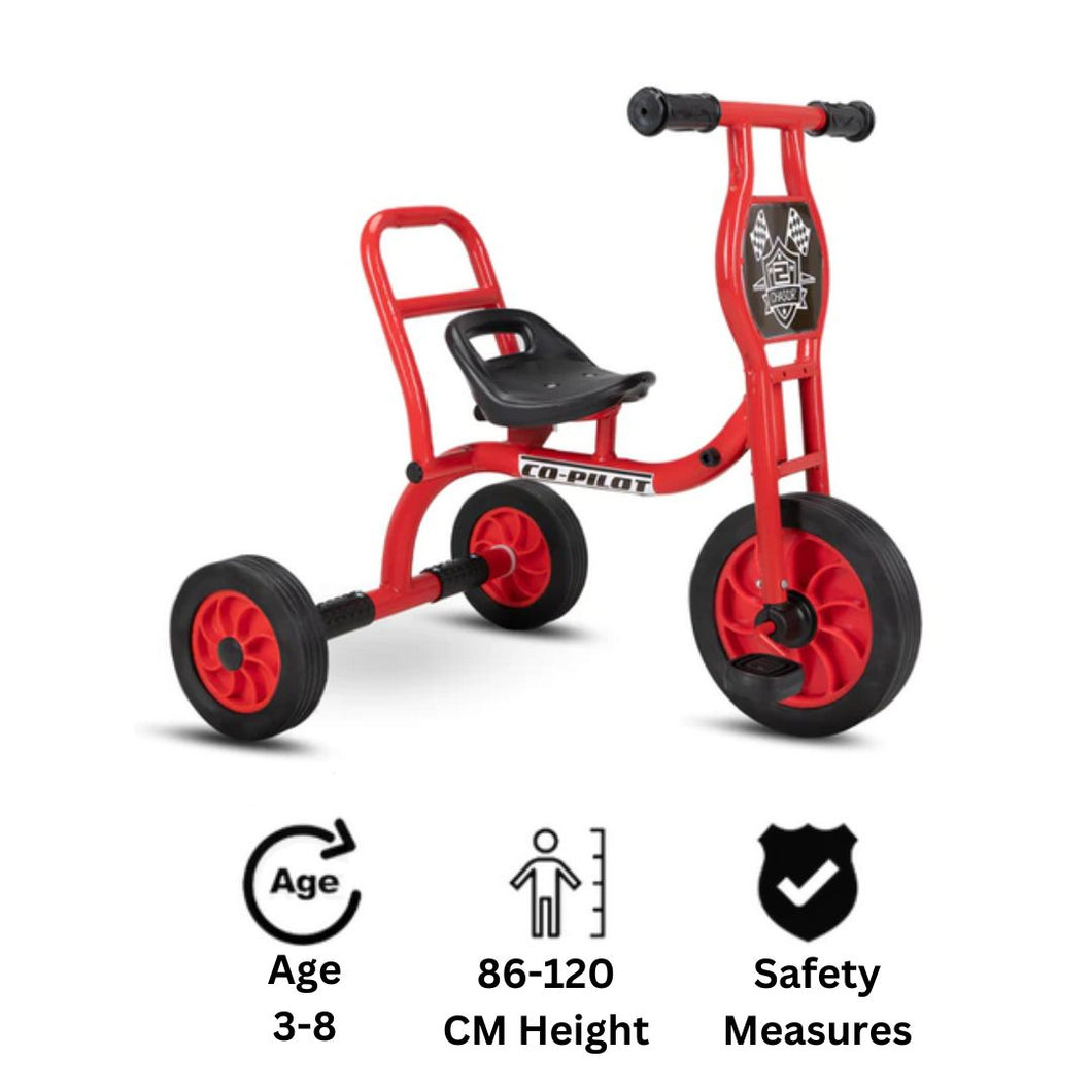 Chaser Bike with Sidecar for Kids 1 in 1 Co-Pilot Trike(E065-HQBB-5189)-Red