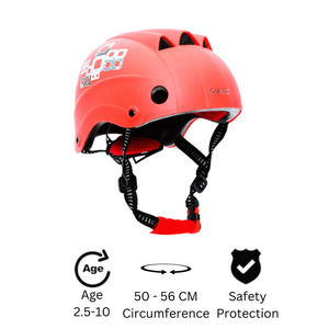 Chaser Kids Active Skate Scooter Bike Helmet-Red