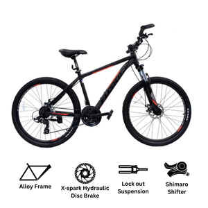 Fusion Force Alloy 26"/27.5"/29"-Matte Black/Red