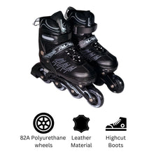 Load image into Gallery viewer, PA Papaison Adjustable Inline Roller Skates (E030) Medium/Large/XLarge - Black