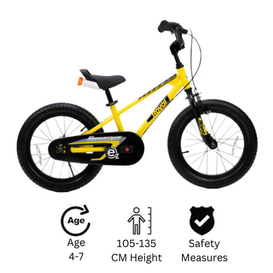 RoyalBaby EZ Freestyle 2 in 1 Balance Bike and Kids Pedal Bike 16'' (16-30)-Yellow