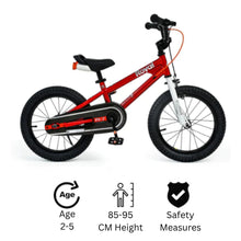 Load image into Gallery viewer, RoyalBaby Freestyle 7.0 Kids Bike 12&quot; for 2-5 Years Old (12B-GP) Red