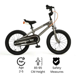 RoyalBaby Freestyle 7.0 Kids Bike 12" for 2-5 Years Old (12B-GP) in Silver