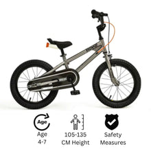 Load image into Gallery viewer, RoyalBaby Freestyle 7.0 Kids Bike 16&quot; for 4-7 Years Old (16B-GP) in Silver