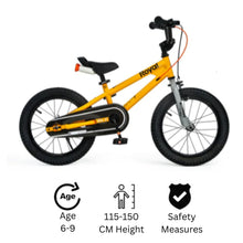 Load image into Gallery viewer, RoyalBaby Freestyle 7.0 Kids Bike 18&quot; for 6-9 Years Old (18B-GP) in Yellow