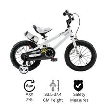 Load image into Gallery viewer, RoyalBaby Kids Bike 12&quot; White for 2-5 Years Old BMX Freestyle