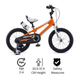 RoyalBaby Kids Bike 12" Orange for 2-5 Years Old BMX Freestyle