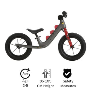 RoyalBaby RAWR Magnesium No Pedal Walking Balance Bike 12" (RB-B5)-Black