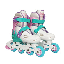 Load image into Gallery viewer, Squad Skates Rave Adjustable Inline Skates for Kids (XS/EU27-EU30 to L/EU39-EU42)-Green/Pink/White