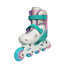 Load image into Gallery viewer, Squad Skates Rave Adjustable Inline Skates for Kids (XS/EU27-EU30 to L/EU39-EU42)-Green/Pink/White