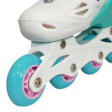 Load image into Gallery viewer, Squad Skates Rave Adjustable Inline Skates for Kids (XS/EU27-EU30 to L/EU39-EU42)-Green/Pink/White