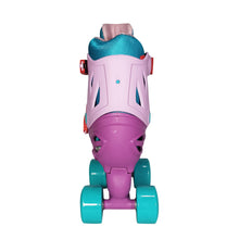 Load image into Gallery viewer, Squad Skates Rave Adjustable Quad Roller Skates for Kids (XS/EU27-EU30 to L/EU39-EU42)-Green/Purple/Pink