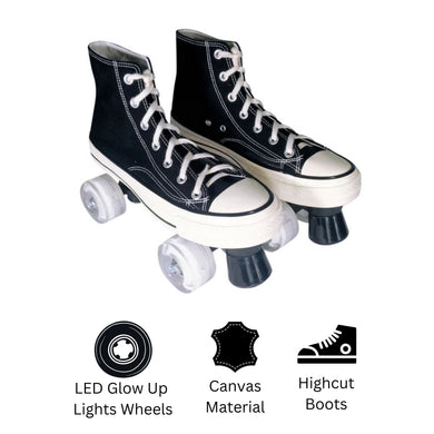 Squad Skates Canvas Sneaker Skates Chucks Roller Skate for Men Women (E033) EU36 to EU43 in Black