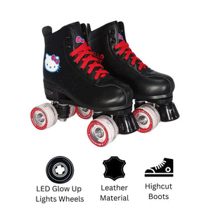 Squad Skates Hello Kitty Mellow Roller Skates for Teens Adult with LED Wheels (F-675S) EU34 to EU43 -Black