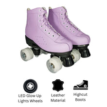 Load image into Gallery viewer, Squad Skates Mellow Roller Skates for Teens Adult with LED Wheels (F-675) EU35/US5 to EU41/US9.5 -Lavender