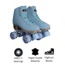 Load image into Gallery viewer, Squad Skates Vibe Suede Roller Skates 4 Wheels EU35.5/US6 to EU44/US12 in Lavender Blue