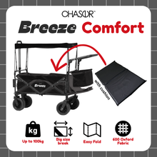 Load image into Gallery viewer, Chaser Breeze Wagon Comfort Stroller Cart  with Cushion for Outdoor Push &amp; Pull Stroller with 4 Big Wheels