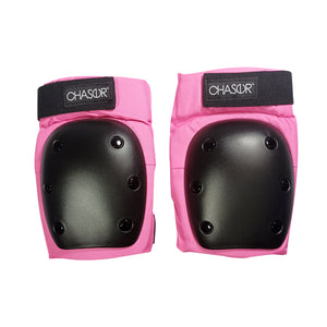 Chaser 6 pcs. Knee Elbow Wrist Pads Sports Protective Gear Set for Skating Skateboarding Cycling Kick Scooter (E028) Small to Large -Pink